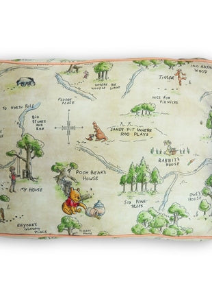 Rectangle Pet Bed - Winnie the Pooh Hundred Acre Wood Map Beige