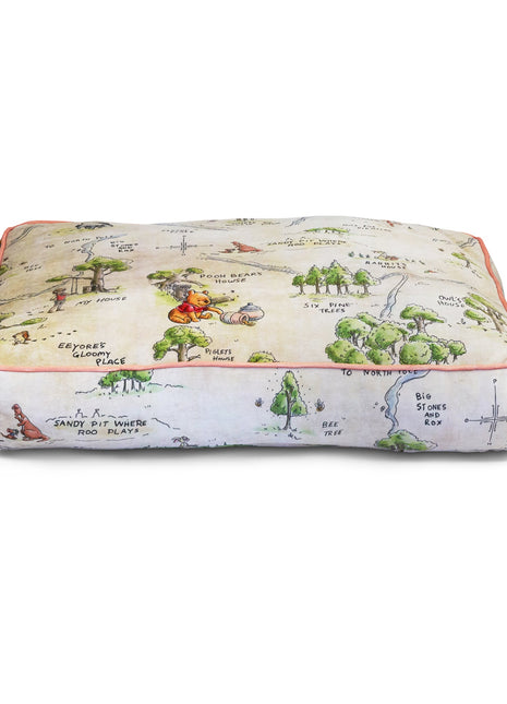 Rectangle Pet Bed - Winnie the Pooh Hundred Acre Wood Map Beige