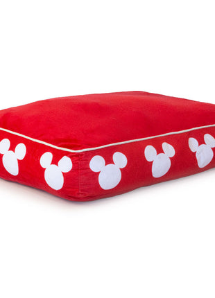 Rectangle Pet Bed - Mickey Mouse Ears Icon Red/White