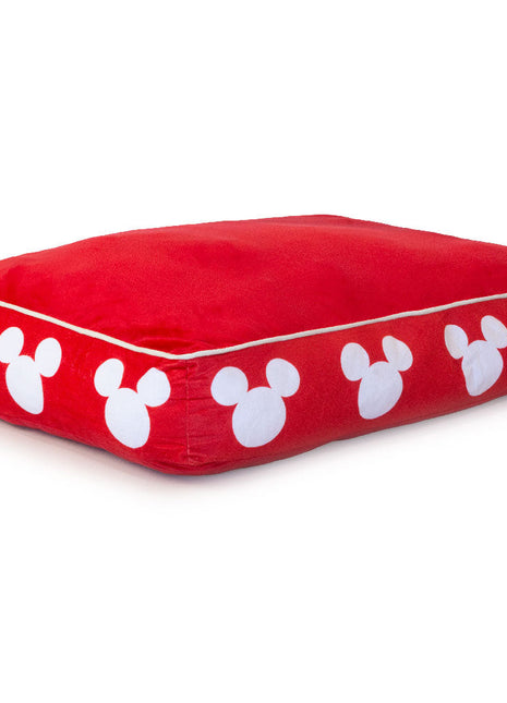 Rectangle Pet Bed - Mickey Mouse Ears Icon Red/White