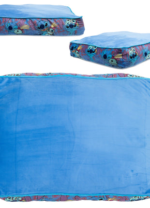 Rectangle Pet Bed - Stitch and Scrump Poses Blue