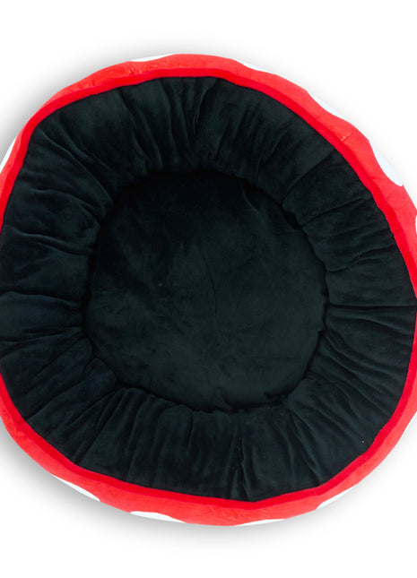 Donut Pet Bed - Mickey Mouse Ears Icon Red/White