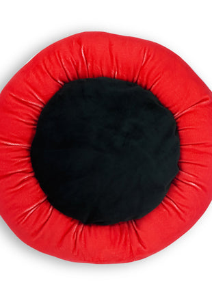 Donut Pet Bed - Mickey Mouse Ears Icon Red/White