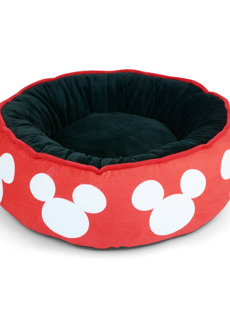 Donut Pet Bed - Mickey Mouse Ears Icon Red/White