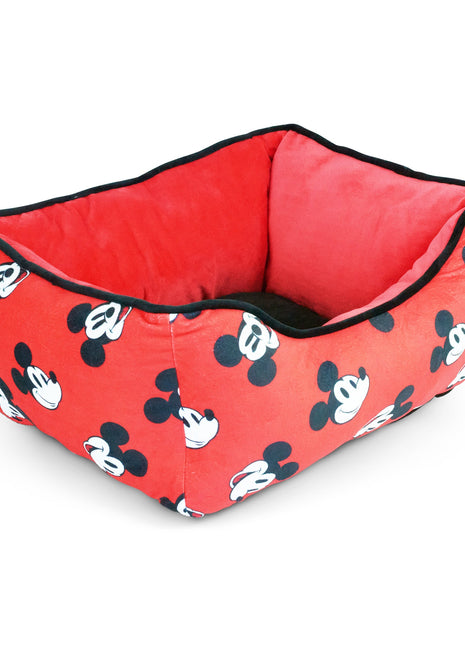 Cuddler Pet Bed - Mickey Mouse Expressions Scattered Red