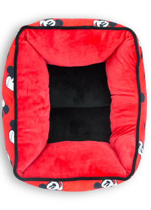 Cuddler Pet Bed - Mickey Mouse Expressions Scattered Red