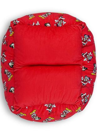 Cuddler Pet Bed - Holiday Santa Mickey and Minnie Poses Scattered Red