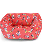 Cuddler Pet Bed - Holiday Santa Mickey and Minnie Poses Scattered Red