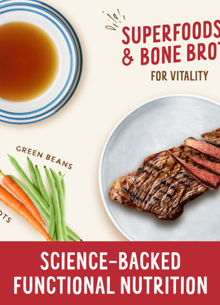 Broth-Licious Beef & Green Bean in Bone Broth -Vitality Recipe for Adult Dogs