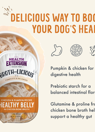 Broth-Licious Chicken & Pumpkin in Bone Broth - Healthy Belly Recipe for Adult Dogs