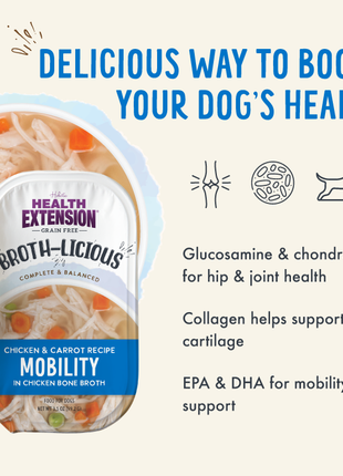 Broth-Licious Chicken & Carrots in Bone Broth- Mobility Recipe for Adult Dogs