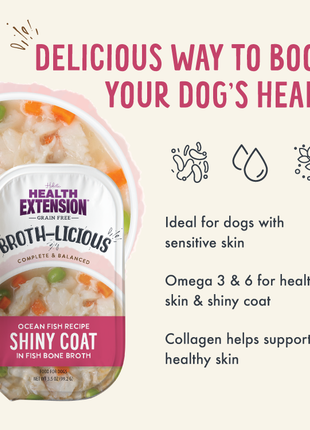 Broth-Licious Ocean Fish in Bone Broth -Shiny Coat Recipe for Adult Dogs