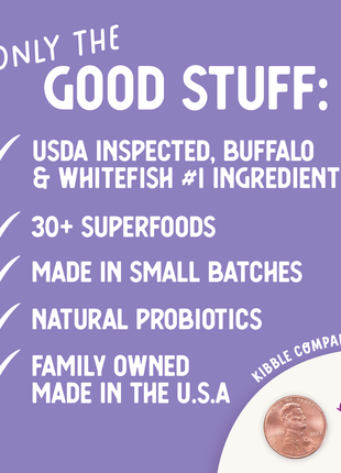 Grain Free Buffalo, Whitefish & Sweet Potato Recipe