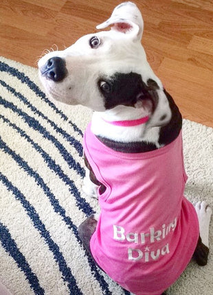Parisian Pet 'Barking Diva' Dog Shirt – Cute Slogan Pet T-Shirt for Dogs & Cats, Pink