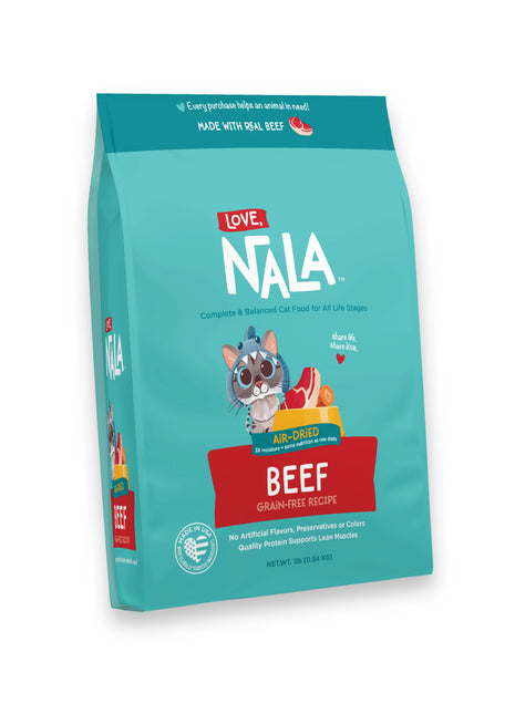 Beef Grain Free Recipe Air-Dried Adult Cat Food 1lb bag