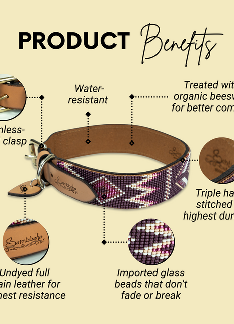 Charlotte Sambboho dog collar (made to order)