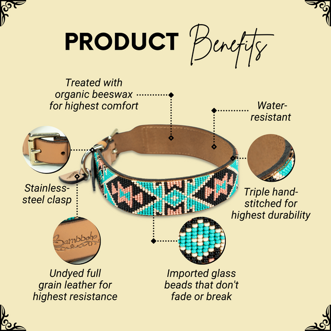 Santorini Sambboho dog collar (made to order)