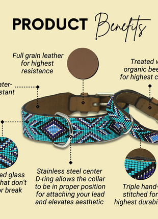Saint Tropez Sambboho dog collar (with center D-ring)