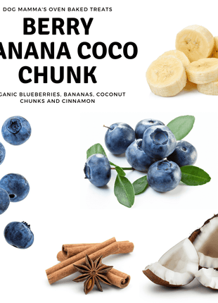Dog Mamma's Organic Berry Banana Coconut Recipe - USDA Organic Certified Dog Treats