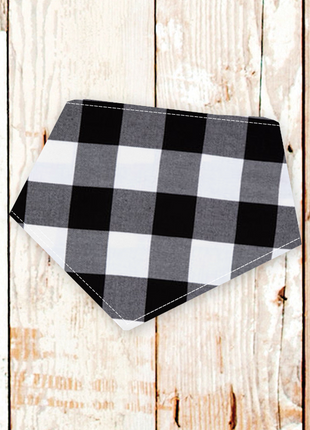 "Black & White Check" Dog Bandana