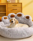 Big Paw Plush Pet Sofa Bed – Washable Dog & Cat Bed with Calming Raised Edges (Small to XL)