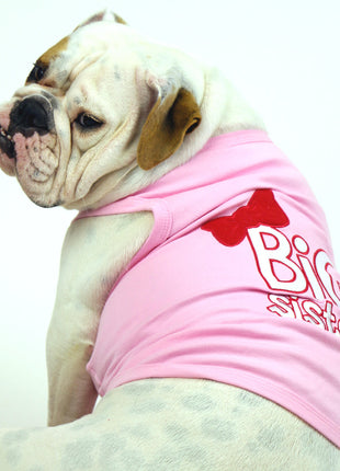 Parisian Pet 'Big Sister' Trendy Dog Apparel – Breathable Embroidered Pet Wear for Dogs & Cats, Pink