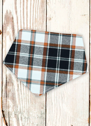"Black/Rust Plaid FLANNEL" Dog Bandana