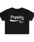Enjoy Puppies Make Me Happy Crop Top | Gift for Dog Lovers