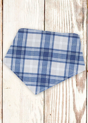 "Blue/Grey Tartan Plaid FLANNEL" Dog Bandana