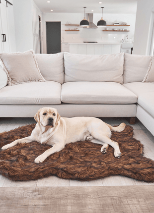 PupRug by Paw.com® Faux Fur Orthopedic Dog Bed - Curve Brown