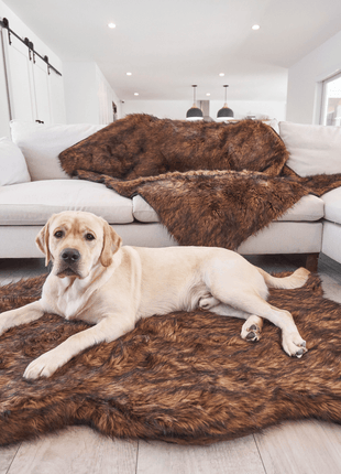 PupRug by Paw.com® Faux Fur Orthopedic Dog Bed - Curve Brown