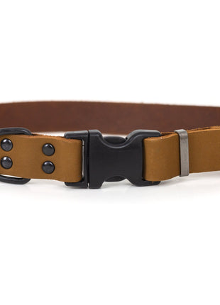Celtic Sport Earth Brown Leather Dog Collar