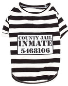 Parisian Pet 'Furry Inmate' Black and White Stripes Halloween Costume - Funny Prison Design for Cats & Dogs