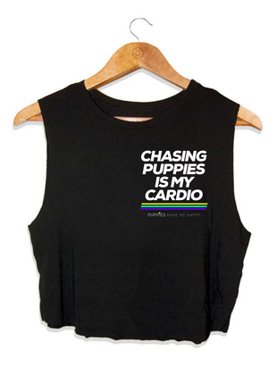 Chasing Puppies is My Cardio | Crop Tank | Fitness & Dog Lovers