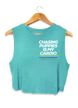Chasing Puppies is My Cardio | Crop Tank | Fitness & Dog Lovers