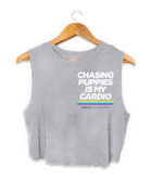 Chasing Puppies is My Cardio Crop Tank | Gift for Dog Moms | Made in USA