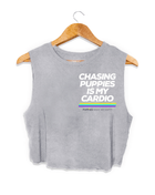 Chasing Puppies is My Cardio Crop Tank | Gift for Dog Moms