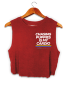 Chasing Puppies is My Cardio Crop Tank | Gift for Dog Moms | Made in USA