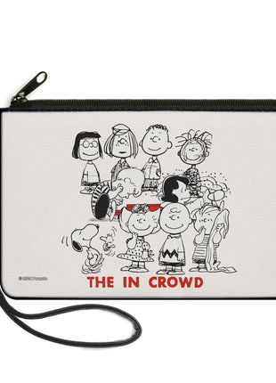 Canvas Zipper Wallet - LARGE - Peanuts Gang THE IN CROWD Group Pose White/Black/Red