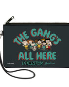 Canvas Zipper Wallet - LARGE - Peanuts Gang THE GANG'S ALL HERE Group Pose Black/Blue