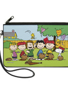 Canvas Zipper Wallet - LARGE - Peanuts Gang Backyard Baseball Group Pose