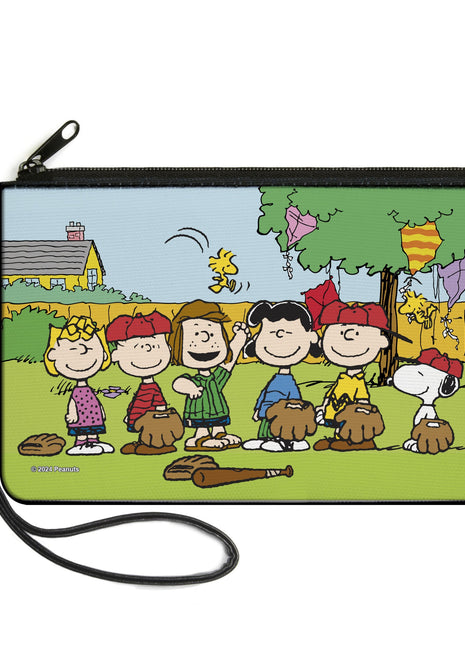Canvas Zipper Wallet - LARGE - Peanuts Gang Backyard Baseball Group Pose
