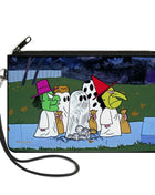Canvas Zipper Wallet - LARGE - Peanuts Gang Halloween Trick or Treat Group Pose