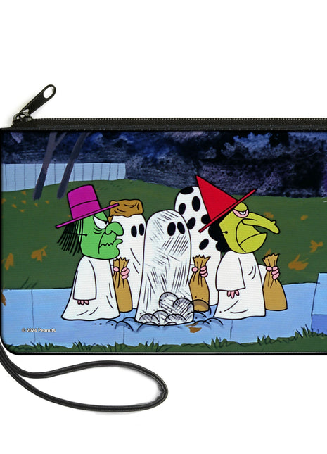 Canvas Zipper Wallet - LARGE - Peanuts Gang Halloween Trick or Treat Group Pose