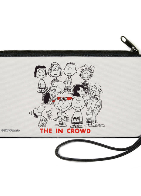 Canvas Zipper Wallet - SMALL - Peanuts Gang THE IN CROWD Group Pose White/Black/Red