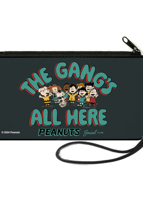 Canvas Zipper Wallet - SMALL - Peanuts Gang THE GANG'S ALL HERE Group Pose Black/Blue