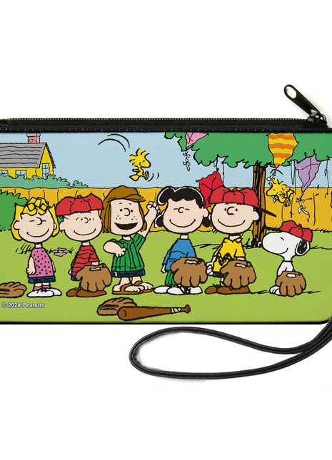 Canvas Zipper Wallet - SMALL - Peanuts Gang Backyard Baseball Group Pose