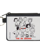 Canvas Zipper Wallet - MINI X-SMALL - Peanuts Gang THE IN CROWD Group Pose White/Black/Red