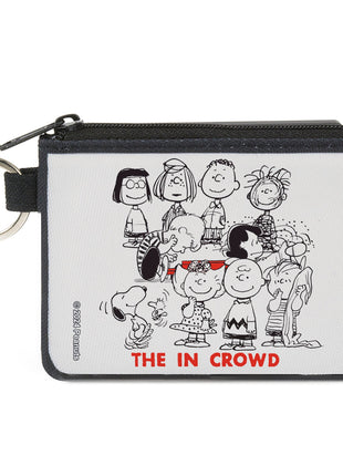 Canvas Zipper Wallet - MINI X-SMALL - Peanuts Gang THE IN CROWD Group Pose White/Black/Red