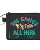 Canvas Zipper Wallet - MINI X-SMALL - Peanuts Gang THE GANG'S ALL HERE Group Pose Black/Blue
